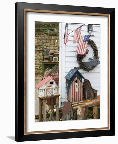 Patriotic Birdhouses, USA-Walter Bibikow-Framed Photographic Print