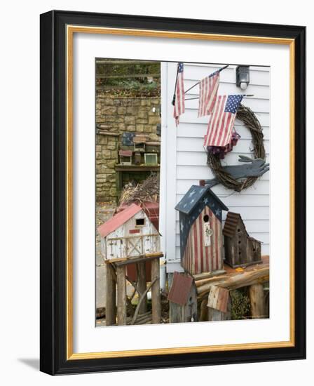 Patriotic Birdhouses, USA-Walter Bibikow-Framed Photographic Print