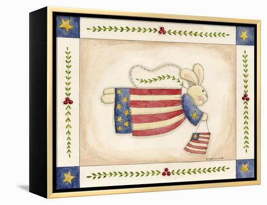 Patriotic Bunny Angel with Flag-Debbie McMaster-Framed Premier Image Canvas