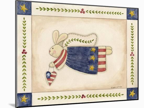 Patriotic Bunny Angel with Heart-Debbie McMaster-Mounted Giclee Print