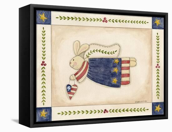 Patriotic Bunny Angel with Heart-Debbie McMaster-Framed Premier Image Canvas