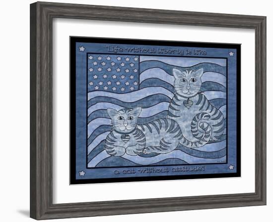 Patriotic Cats-Tina Nichols-Framed Giclee Print