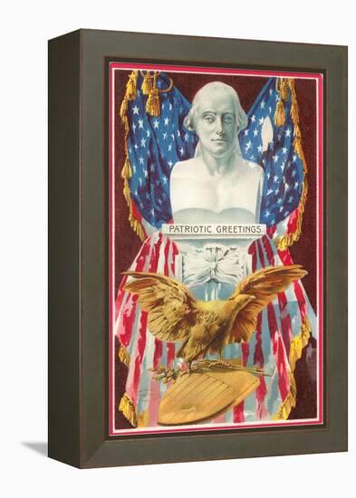 Patriotic Greetings, Bust of Washington-null-Framed Stretched Canvas