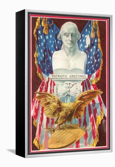 Patriotic Greetings, Bust of Washington-null-Framed Stretched Canvas