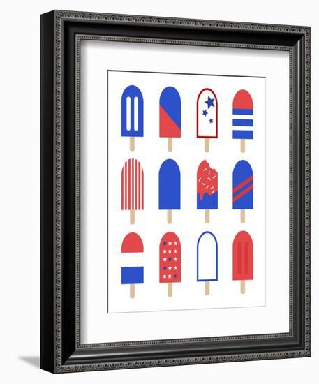 Patriotic Popsicles-Anna Quach-Framed Art Print