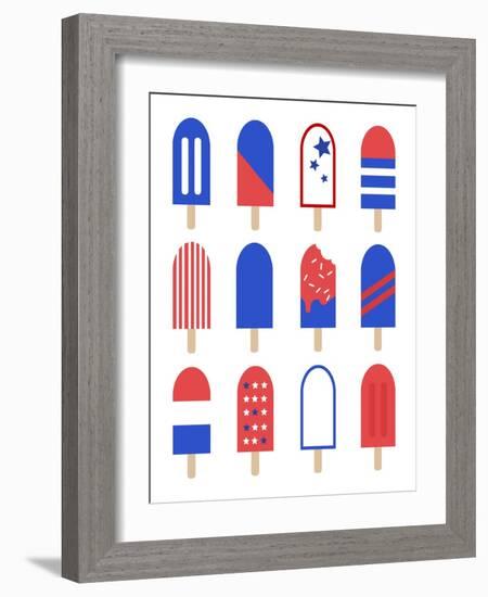 Patriotic Popsicles-Anna Quach-Framed Art Print