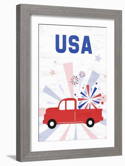 Patriotic Truck-Anna Quach-Framed Art Print