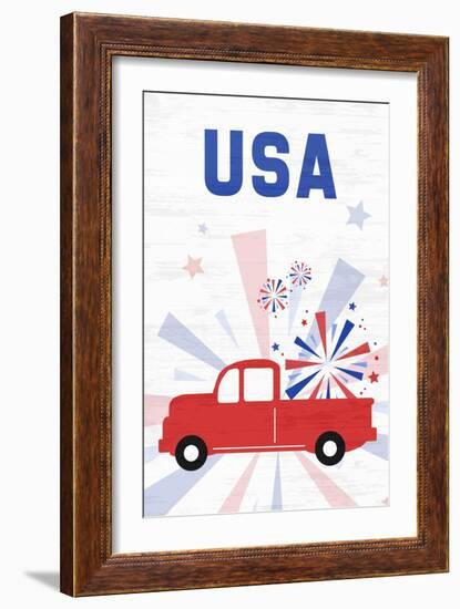 Patriotic Truck-Anna Quach-Framed Art Print