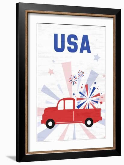 Patriotic Truck-Anna Quach-Framed Art Print