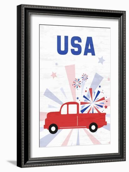 Patriotic Truck-Anna Quach-Framed Art Print