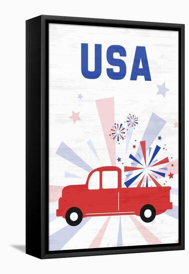 Patriotic Truck-Anna Quach-Framed Stretched Canvas