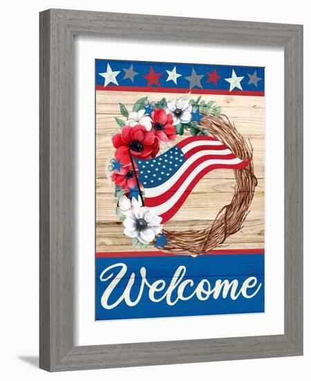 Patriotic Wreath-Kimberly Allen-Framed Art Print