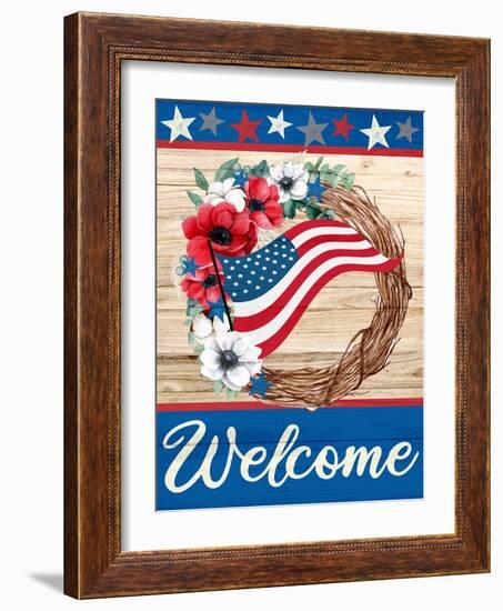 Patriotic Wreath-Kimberly Allen-Framed Art Print