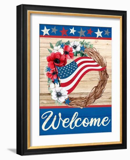 Patriotic Wreath-Kimberly Allen-Framed Art Print