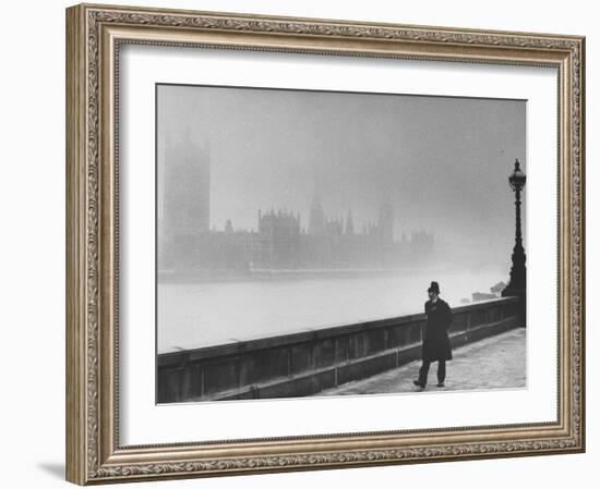 Patrolling Lambeth Bridge-Terence Spencer-Framed Photographic Print