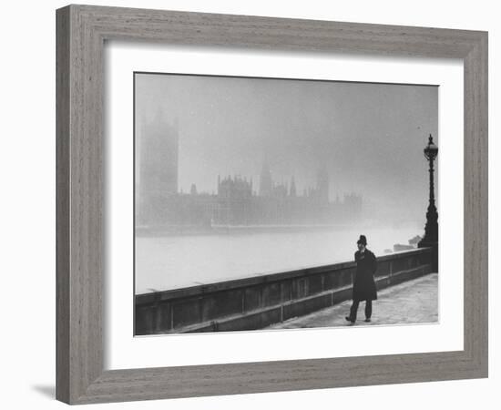 Patrolling Lambeth Bridge-Terence Spencer-Framed Photographic Print
