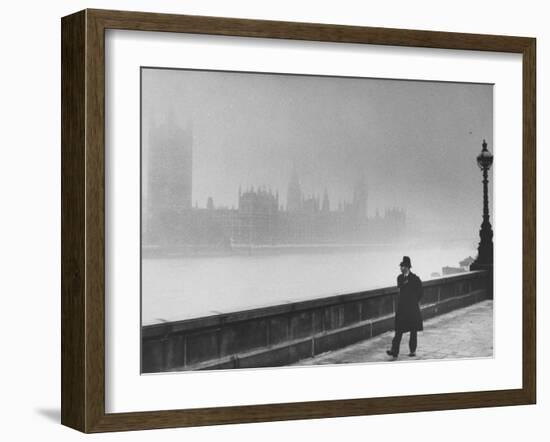 Patrolling Lambeth Bridge-Terence Spencer-Framed Photographic Print