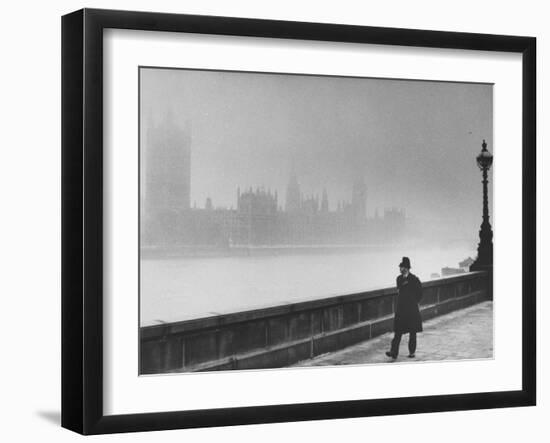 Patrolling Lambeth Bridge-Terence Spencer-Framed Photographic Print