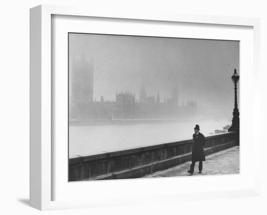 Patrolling Lambeth Bridge-Terence Spencer-Framed Photographic Print