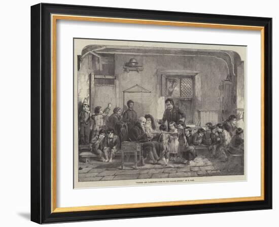 Patron and Patroness's Visit to the Village School-Thomas Faed-Framed Giclee Print