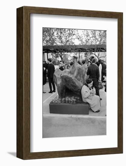 Patron Attending the Los Angeles Museum of Art Opening, 1965-Ralph Crane-Framed Photographic Print