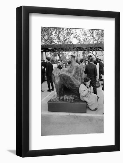 Patron Attending the Los Angeles Museum of Art Opening, 1965-Ralph Crane-Framed Photographic Print