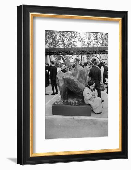 Patron Attending the Los Angeles Museum of Art Opening, 1965-Ralph Crane-Framed Photographic Print