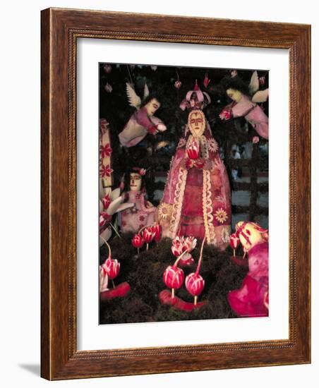 Patron Saint the Virgin of Solitude, Carved Radishes at the Noche de los Rabanos Festival, Mexico-Judith Haden-Framed Photographic Print