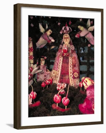 Patron Saint the Virgin of Solitude, Carved Radishes at the Noche de los Rabanos Festival, Mexico-Judith Haden-Framed Photographic Print