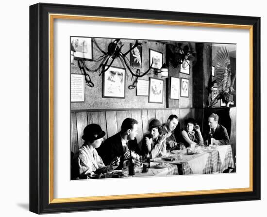 Patrons at a Prohibition Protected Speakeasy Popular for Drinking Aviators-Margaret Bourke-White-Framed Photographic Print