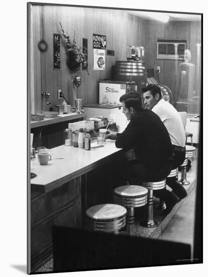 Patrons at Counter in Roadside Diner-John Loengard-Mounted Photographic Print