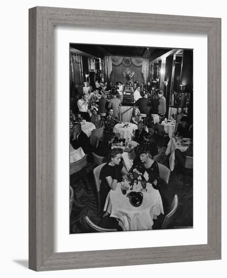 Patrons Enjoying Bar and Lounge at the Stork Club-Alfred Eisenstaedt-Framed Photographic Print