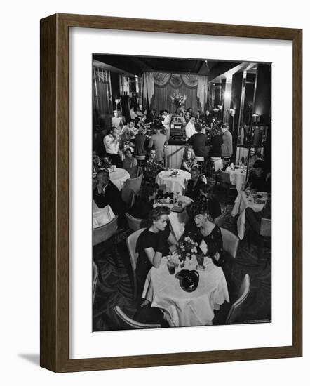 Patrons Enjoying Bar and Lounge at the Stork Club-Alfred Eisenstaedt-Framed Photographic Print