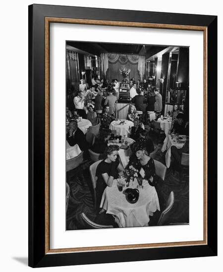 Patrons Enjoying Bar and Lounge at the Stork Club-Alfred Eisenstaedt-Framed Photographic Print