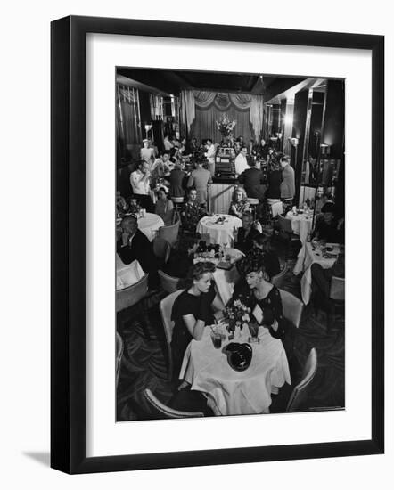 Patrons Enjoying Bar and Lounge at the Stork Club-Alfred Eisenstaedt-Framed Photographic Print