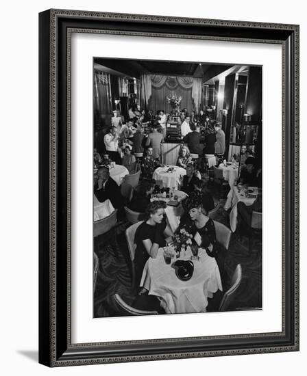 Patrons Enjoying Bar and Lounge at the Stork Club-Alfred Eisenstaedt-Framed Photographic Print