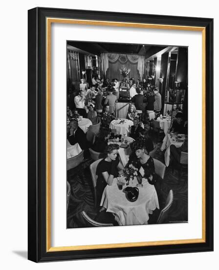 Patrons Enjoying Bar and Lounge at the Stork Club-Alfred Eisenstaedt-Framed Photographic Print