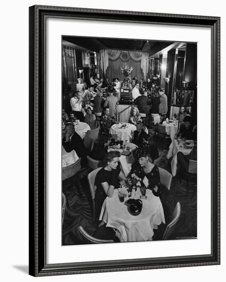 Patrons Enjoying Bar and Lounge at the Stork Club-Alfred Eisenstaedt-Framed Photographic Print