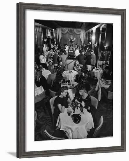 Patrons Enjoying Bar and Lounge at the Stork Club-Alfred Eisenstaedt-Framed Photographic Print