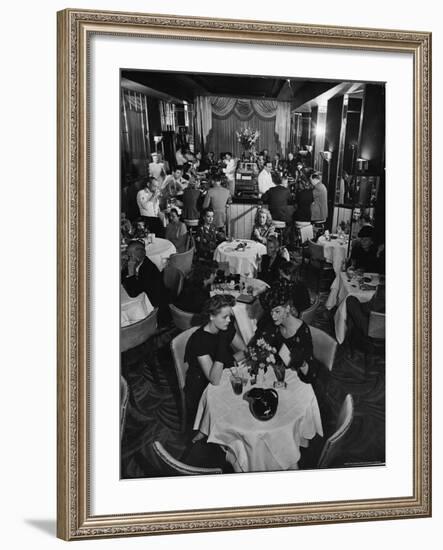 Patrons Enjoying Bar and Lounge at the Stork Club-Alfred Eisenstaedt-Framed Photographic Print