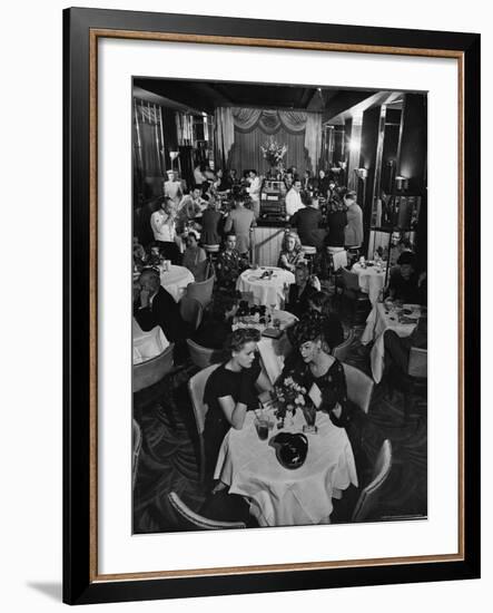 Patrons Enjoying Bar and Lounge at the Stork Club-Alfred Eisenstaedt-Framed Photographic Print