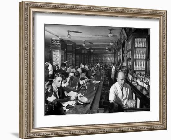 Patrons Enjoying Drinks at Sloppy Joe's Bar-Eliot Elisofon-Framed Photographic Print