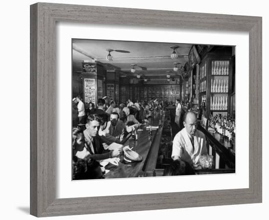 Patrons Enjoying Drinks at Sloppy Joe's Bar-Eliot Elisofon-Framed Photographic Print