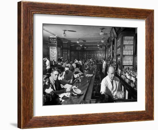 Patrons Enjoying Drinks at Sloppy Joe's Bar-Eliot Elisofon-Framed Photographic Print