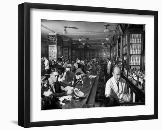 Patrons Enjoying Drinks at Sloppy Joe's Bar-Eliot Elisofon-Framed Photographic Print