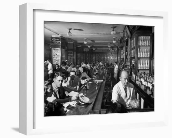 Patrons Enjoying Drinks at Sloppy Joe's Bar-Eliot Elisofon-Framed Photographic Print