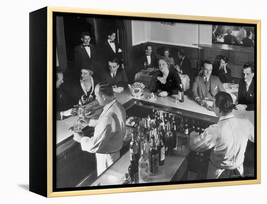 Patrons Enjoying the Ambiance at This Popular Speakeasy, a Haven For Drinkers During Prohibition-Margaret Bourke-White-Framed Premier Image Canvas