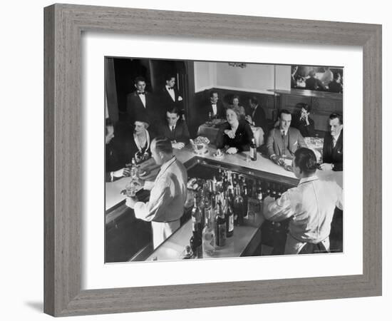 Patrons Enjoying the Ambiance at This Popular Speakeasy, a Haven For Drinkers During Prohibition-Margaret Bourke-White-Framed Photographic Print