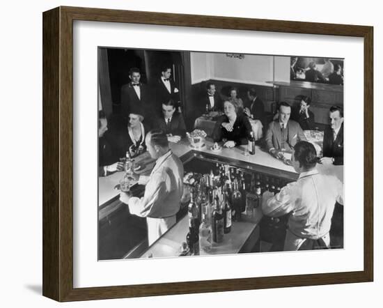 Patrons Enjoying the Ambiance at This Popular Speakeasy, a Haven For Drinkers During Prohibition-Margaret Bourke-White-Framed Photographic Print