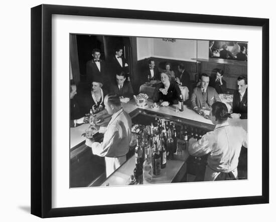 Patrons Enjoying the Ambiance at This Popular Speakeasy, a Haven For Drinkers During Prohibition-Margaret Bourke-White-Framed Photographic Print